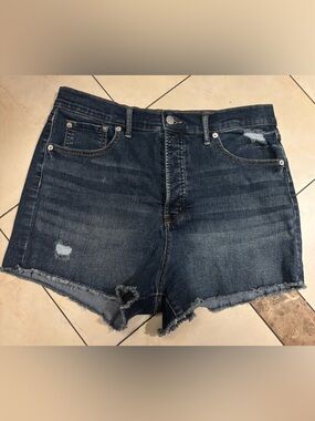 Jessica Simpson Dark Blue Distressed Jean Shorts